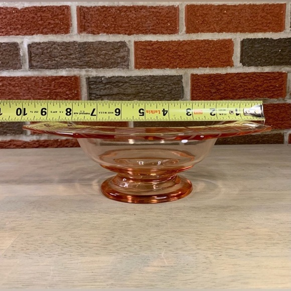Vintage Pink Depression Glass, Octagon Shape Serving Bowl - Picture 5 of 7